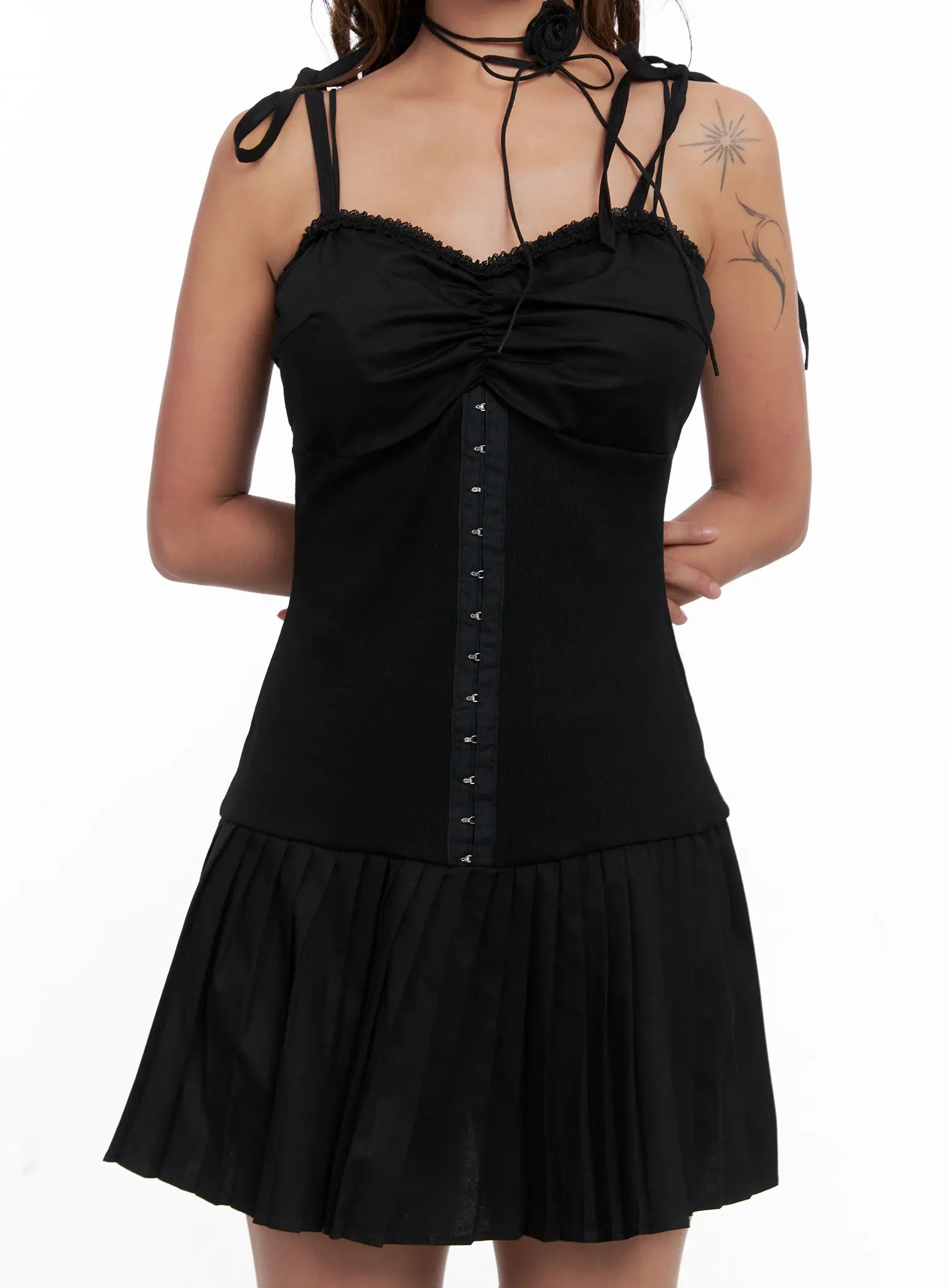 Ribbon Strap Corset Mini Dress CS522