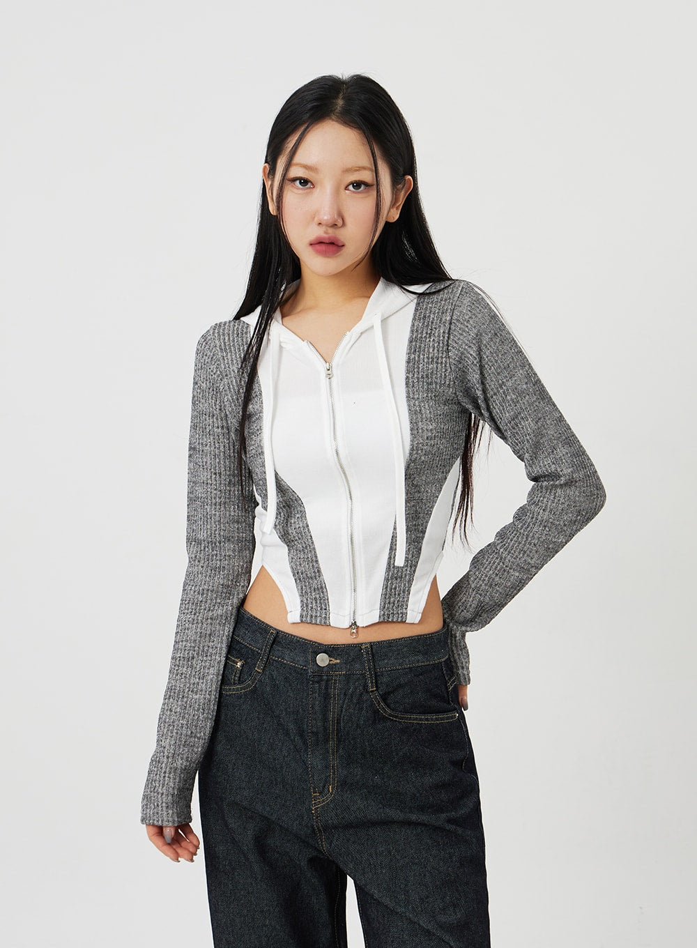 Two Color Zip-Up Hoodie CM302