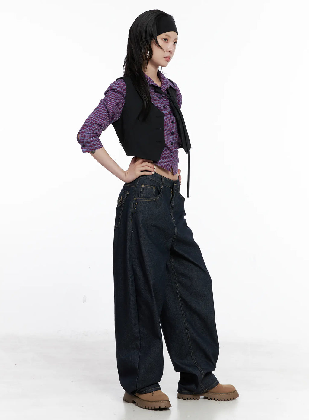 Yujin Studded Baggy Jeans CS512