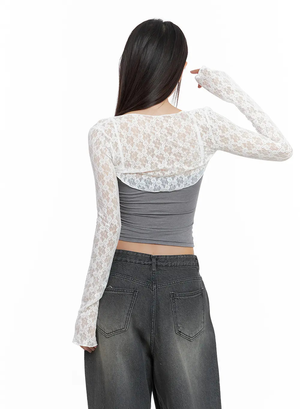 Sheer Rose Bolero Cardigan CL508