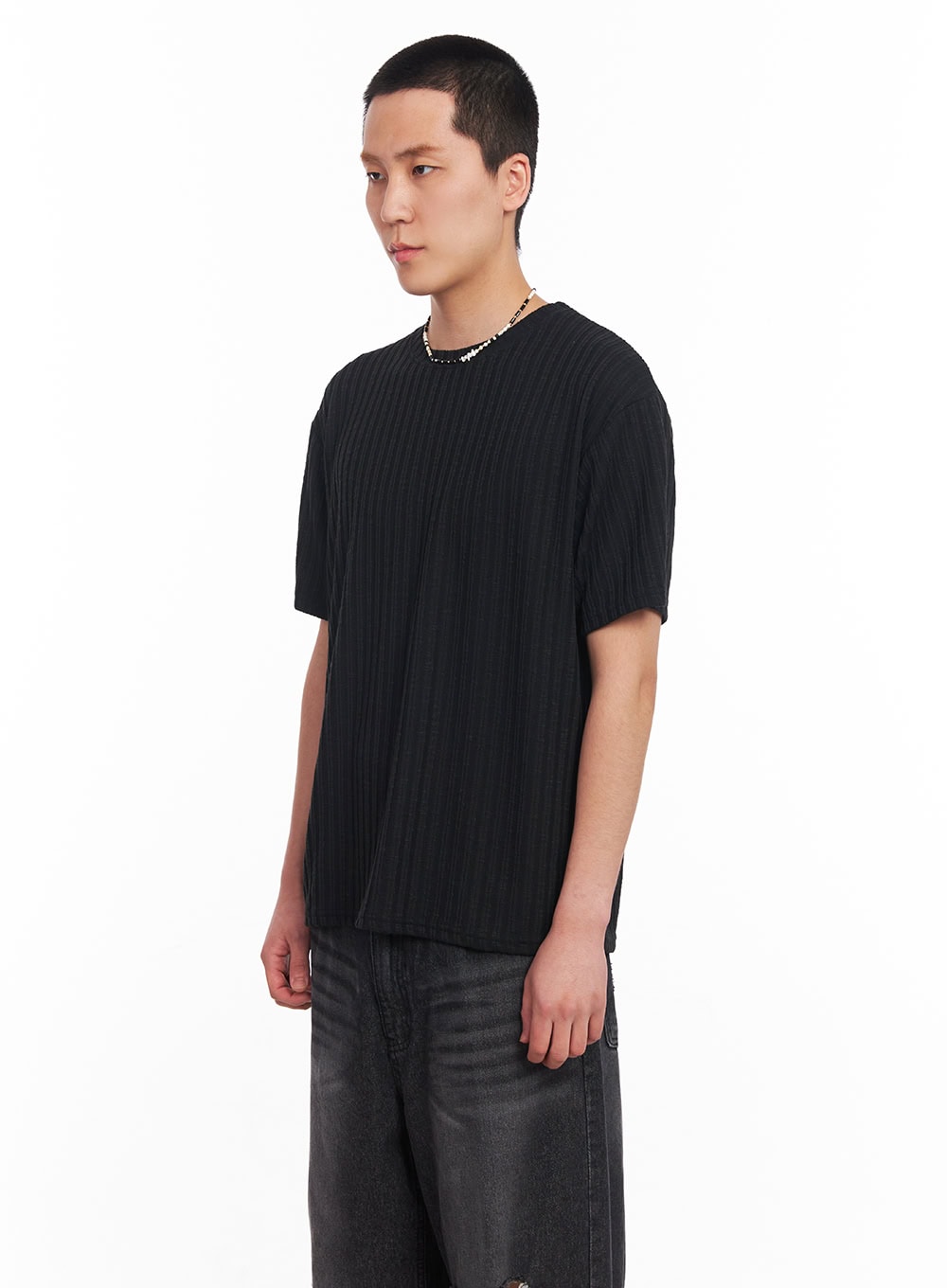 Men's Knit Ribbed T-Shirt IU503
