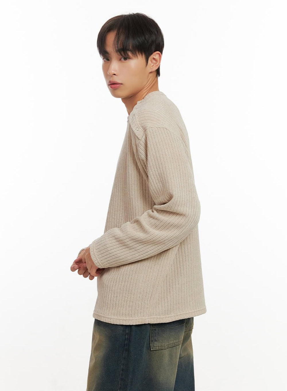 Men's Long Sleeve Solid Sweater ID406
