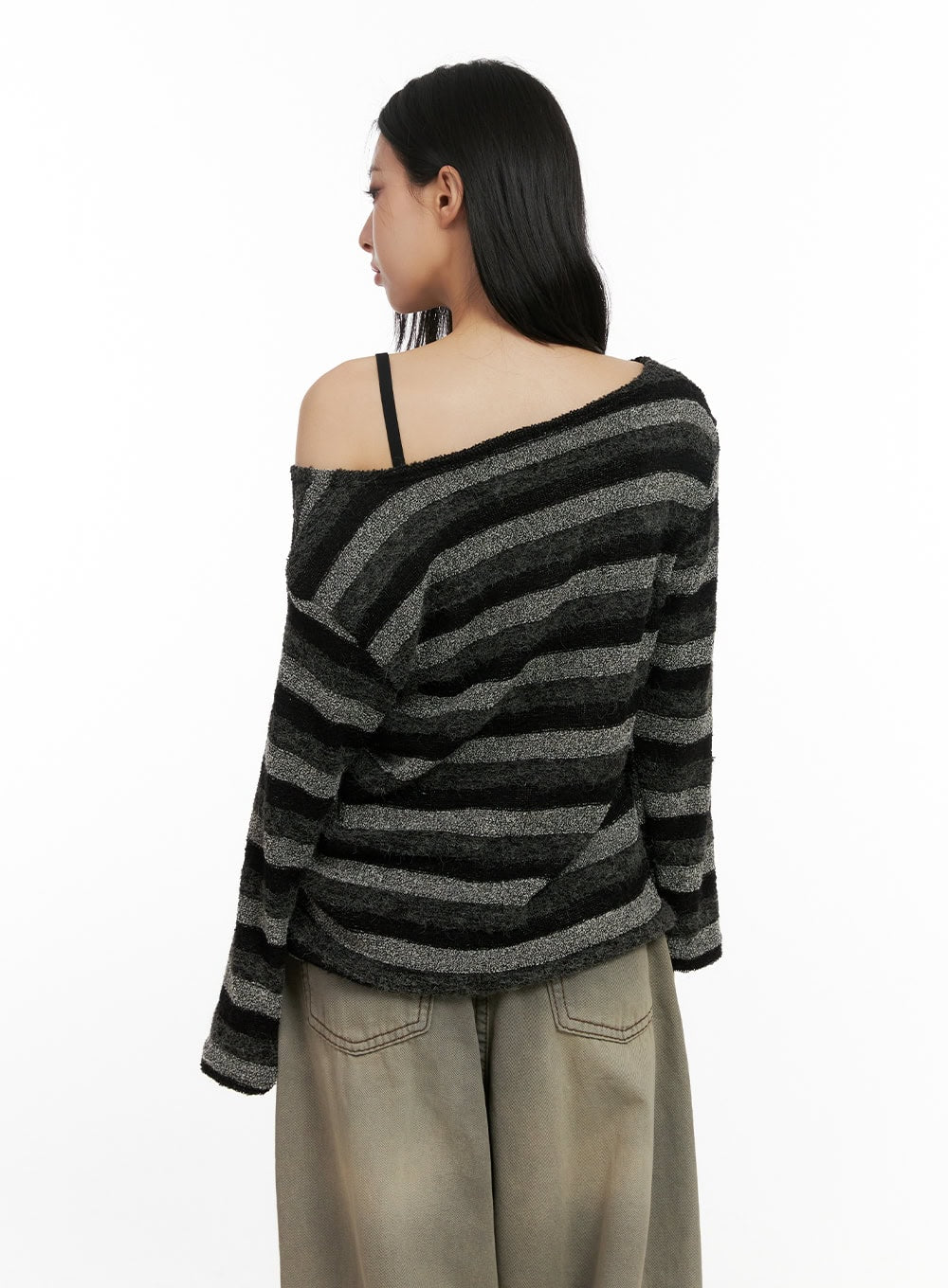 Loose-Fit Striped Knit Sweater CN416