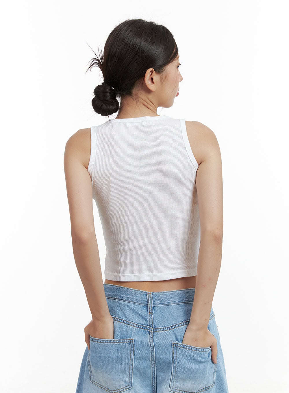 Graphic Cotton Tank Crop Top CL418