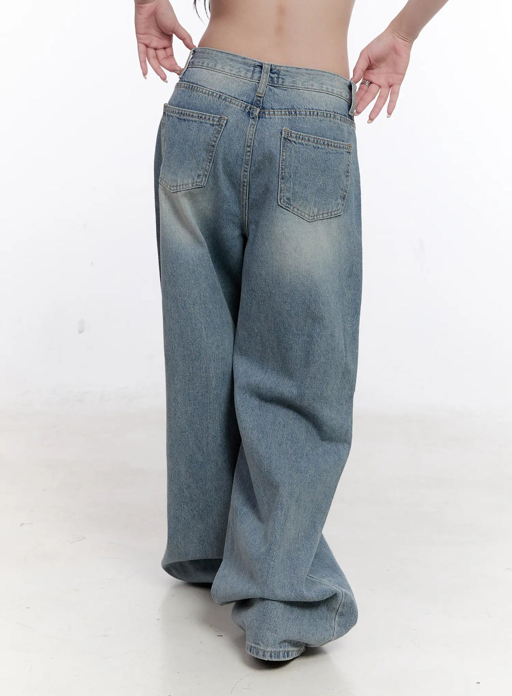 Ines Washed Wide Leg Jeans CS530