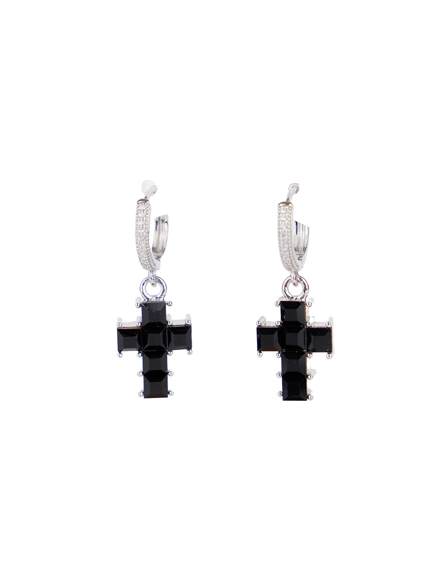 Black Cross Dangle Earrings CS518