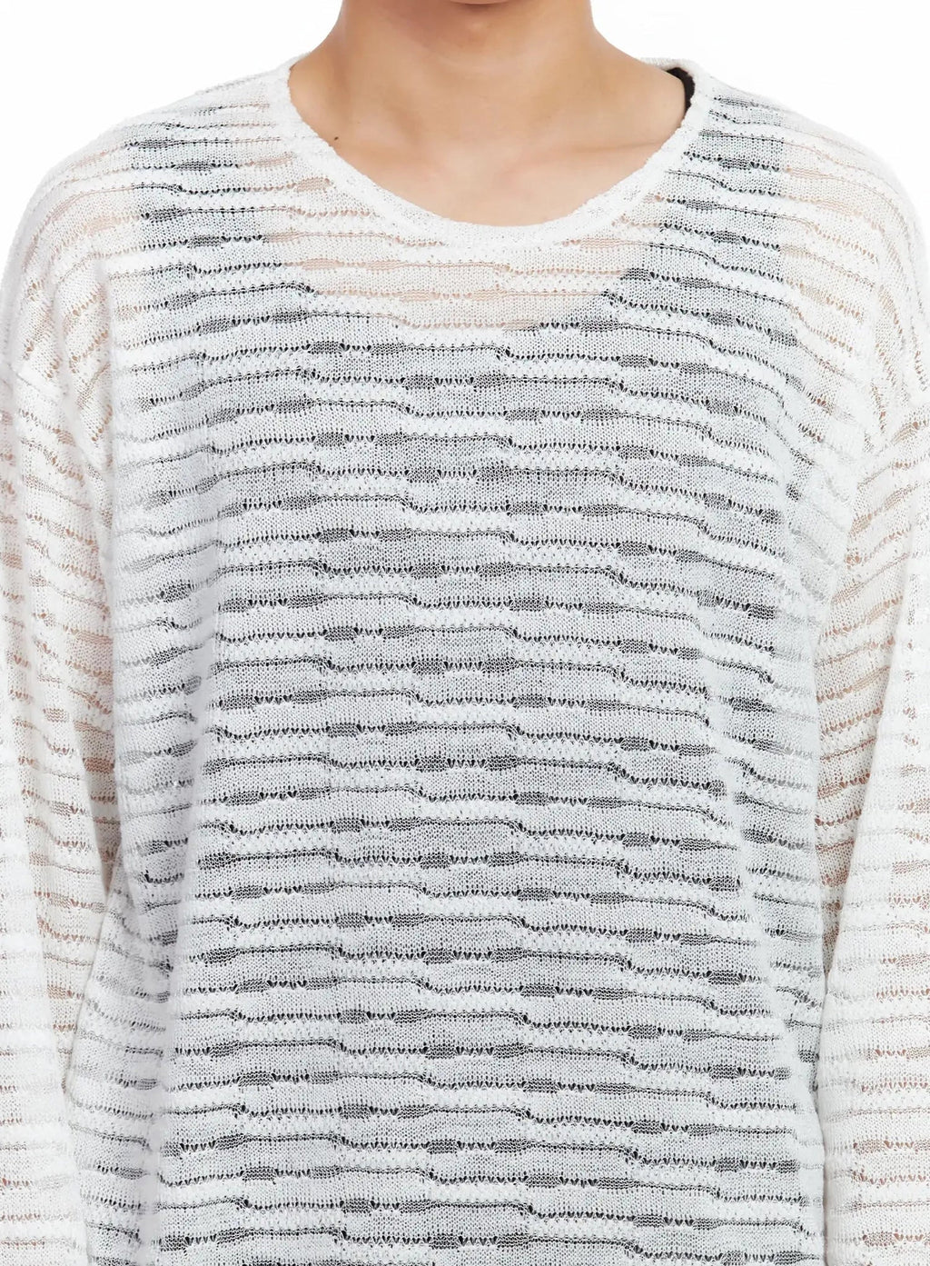 Men's Striped Knit Long-Sleeve Top IL516