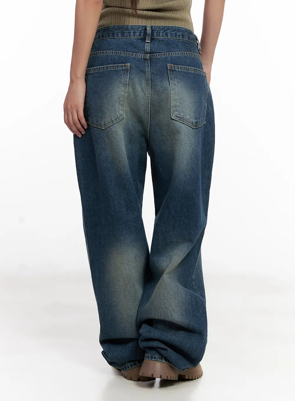 Daeun Washed Wide-Leg Denim Jeans CL521