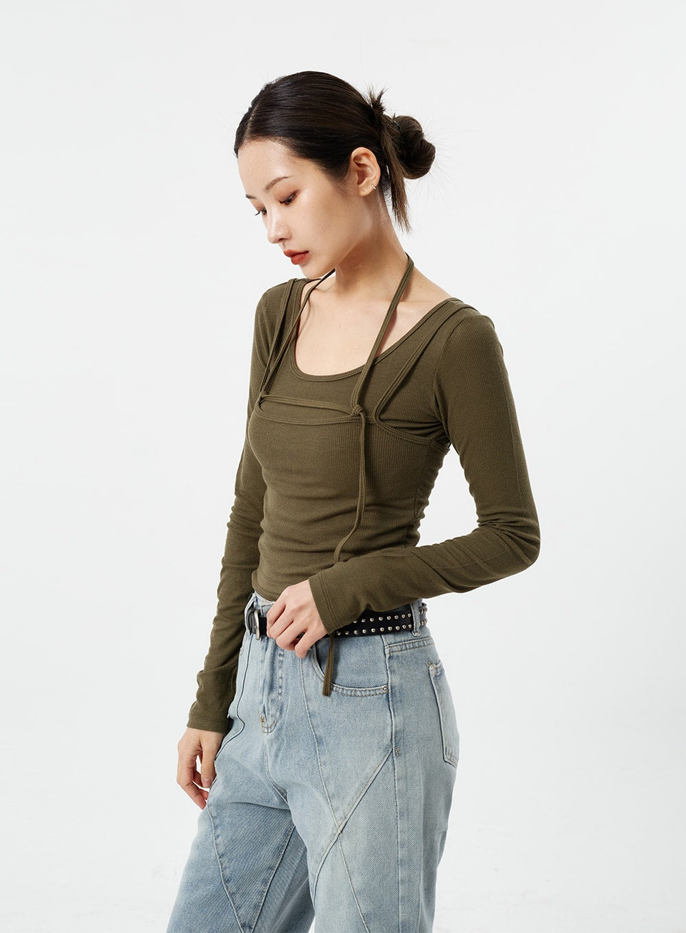 Layered Neck Strap Top CM307