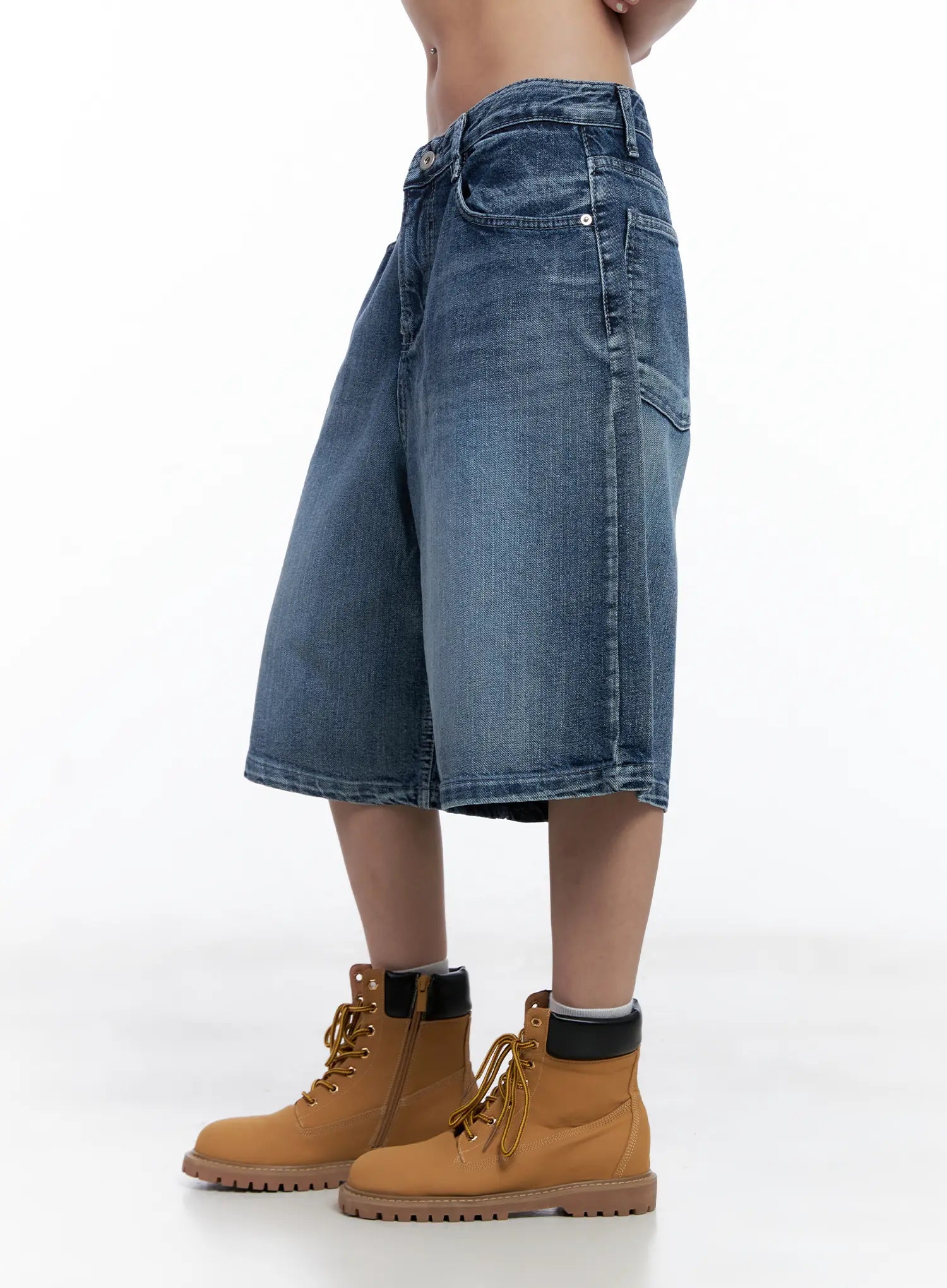 Vintage-Washed Denim Jorts CL514