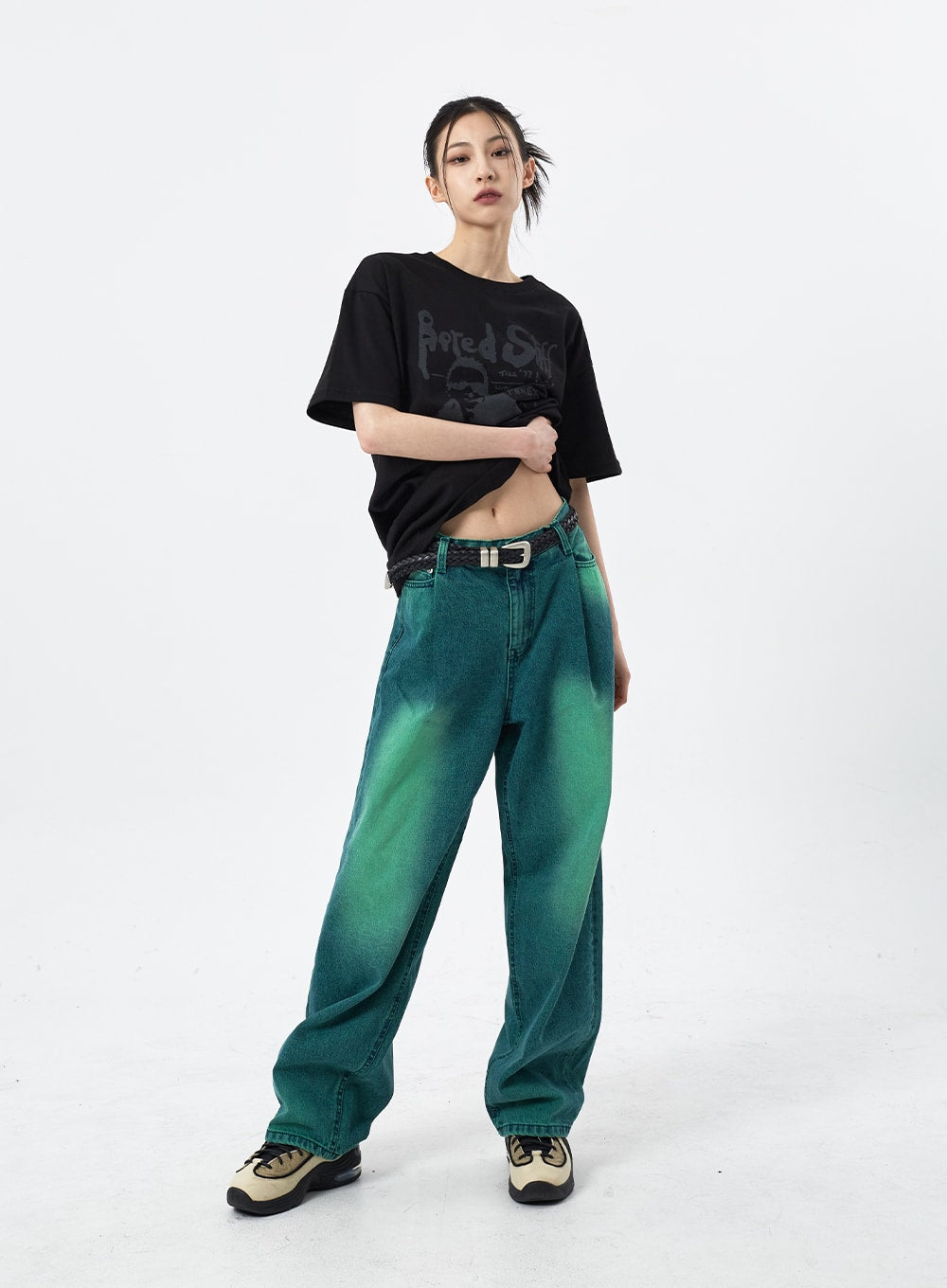 Woven Faux Leather Belt CM309