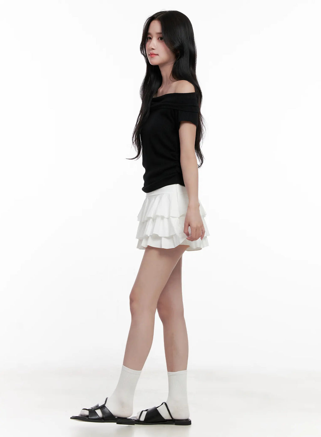 Tiered Ruffle Mini Skirt CL515