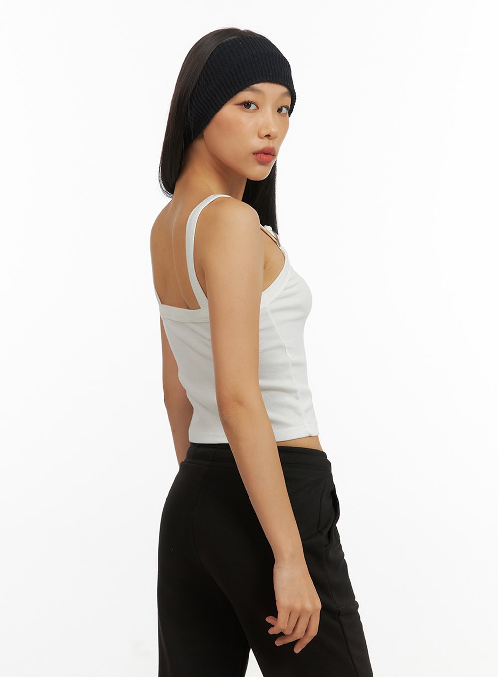 Buckle Strap Crop Sleeveless Top IY422