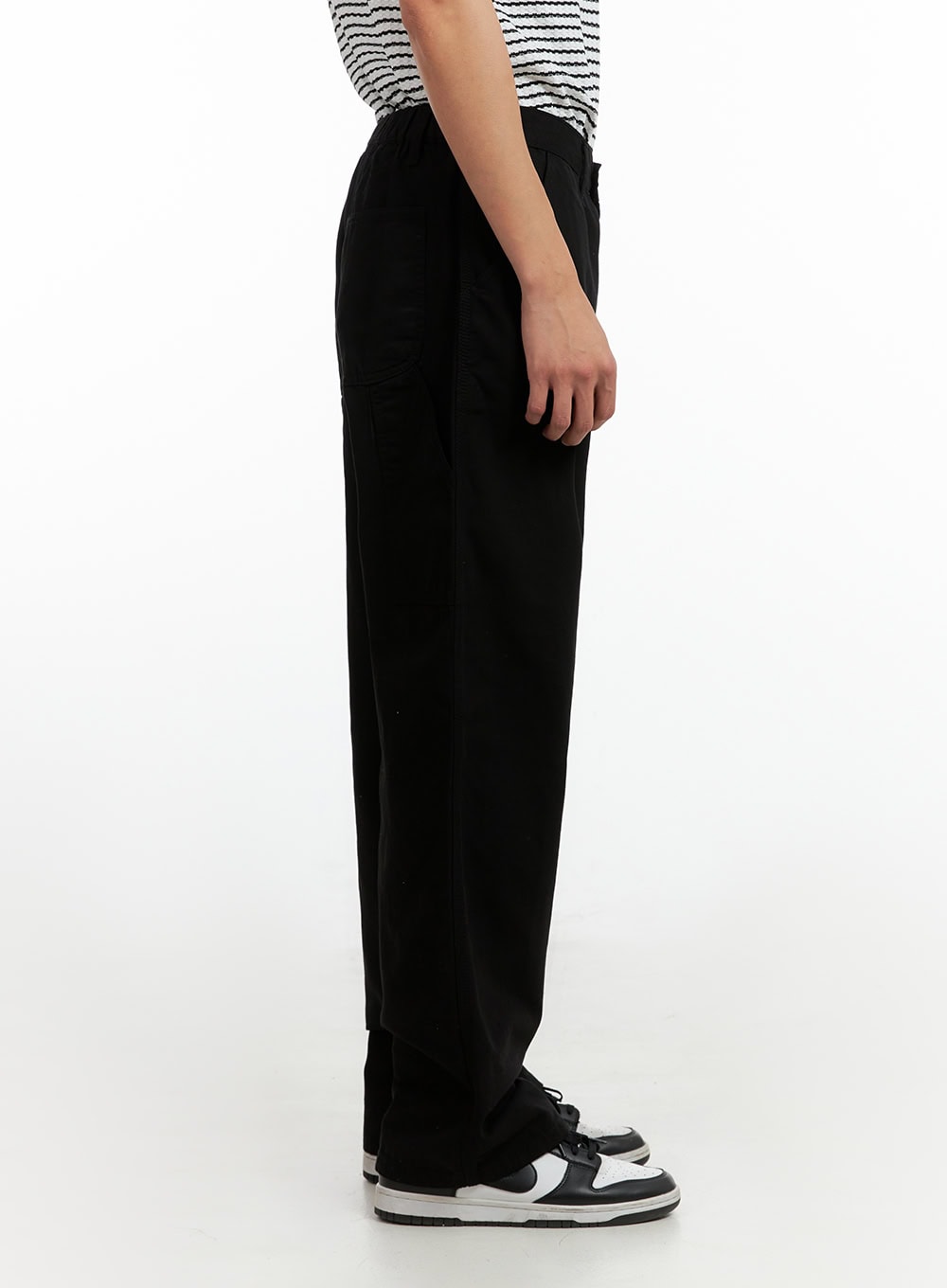 Men's Wide Fit Cotton Pants (Black) IG402