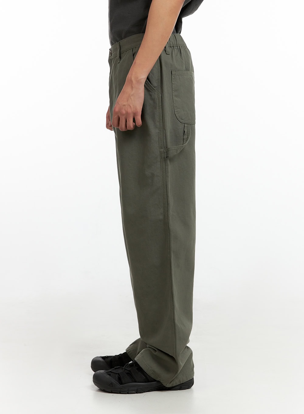 Men's Wide Fit Cotton Pants (Dark Green) IG402