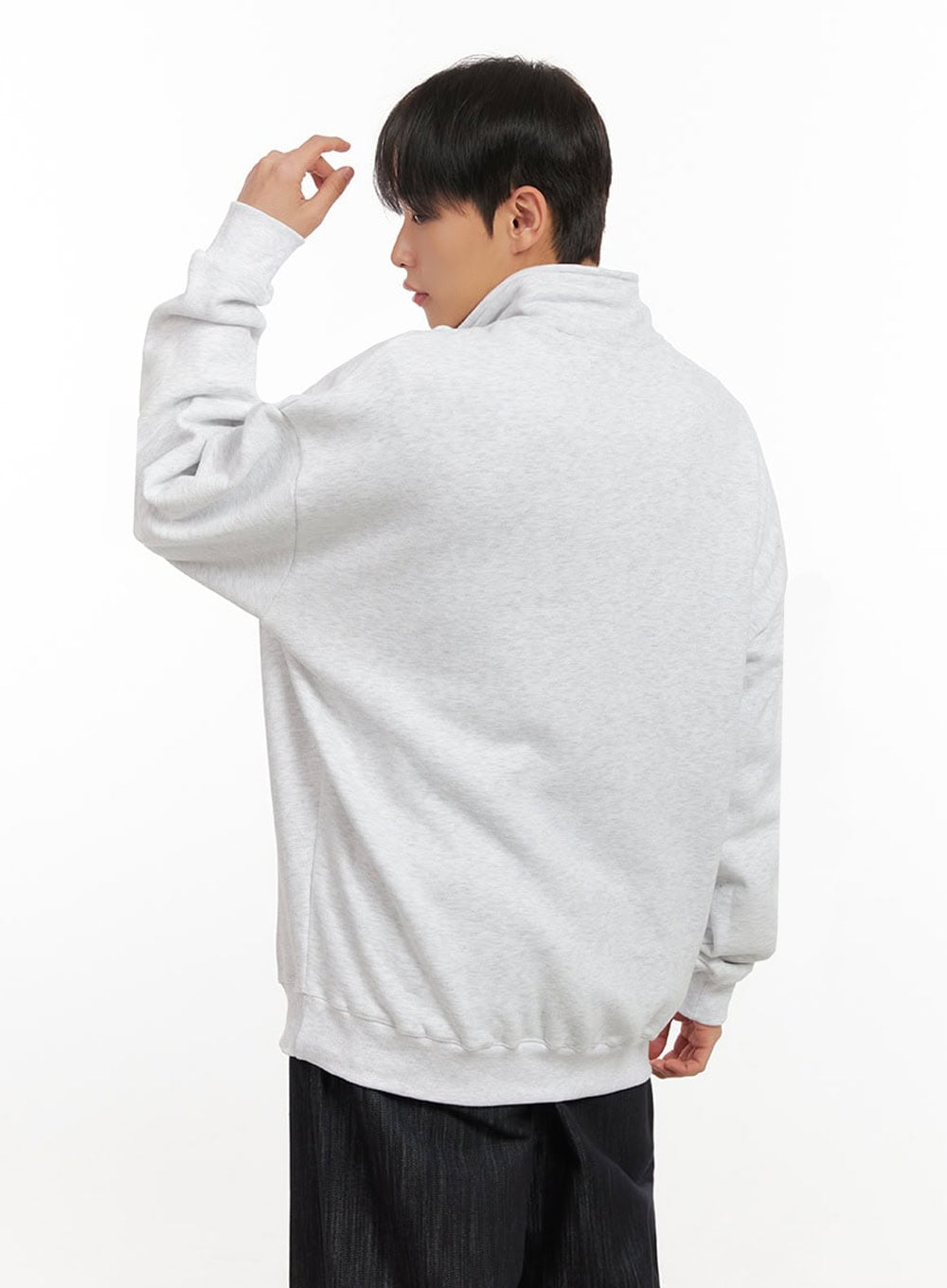 Men's Embroidered Half Zip-Up Sweatshirt ID406