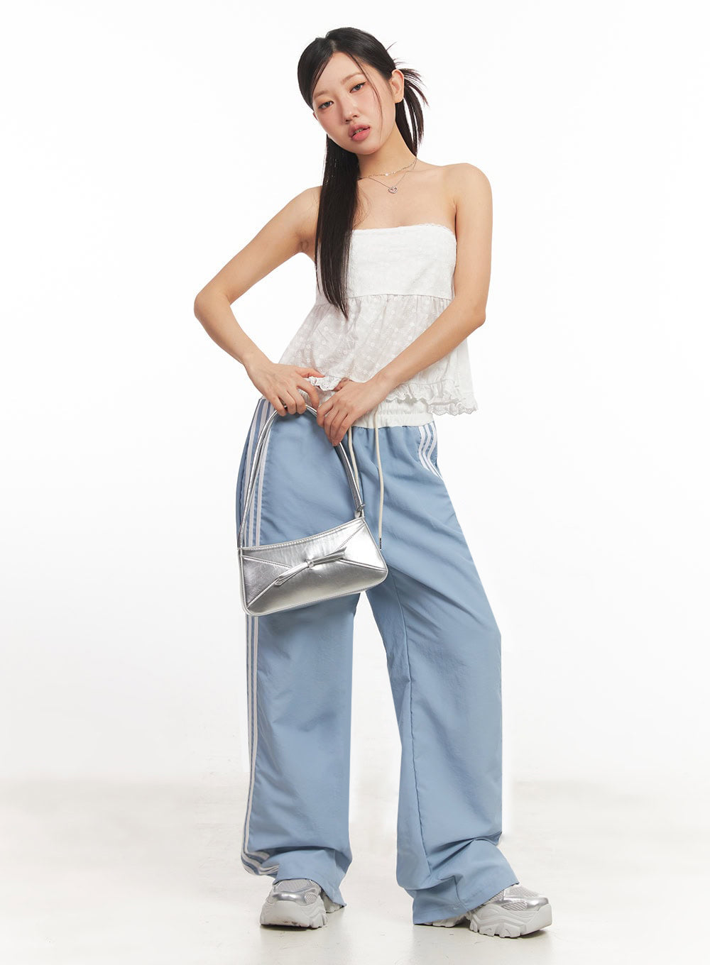 Lace-Trim Frilly Tube Top IA525