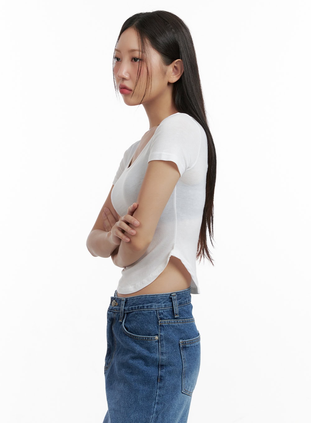 Slim U-Neck Crop Top CL431