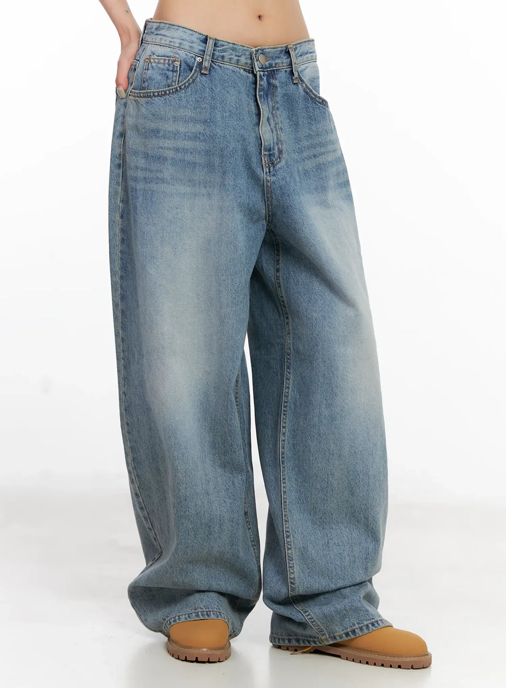 Koko Vintage-Wash Baggy Jeans CL528