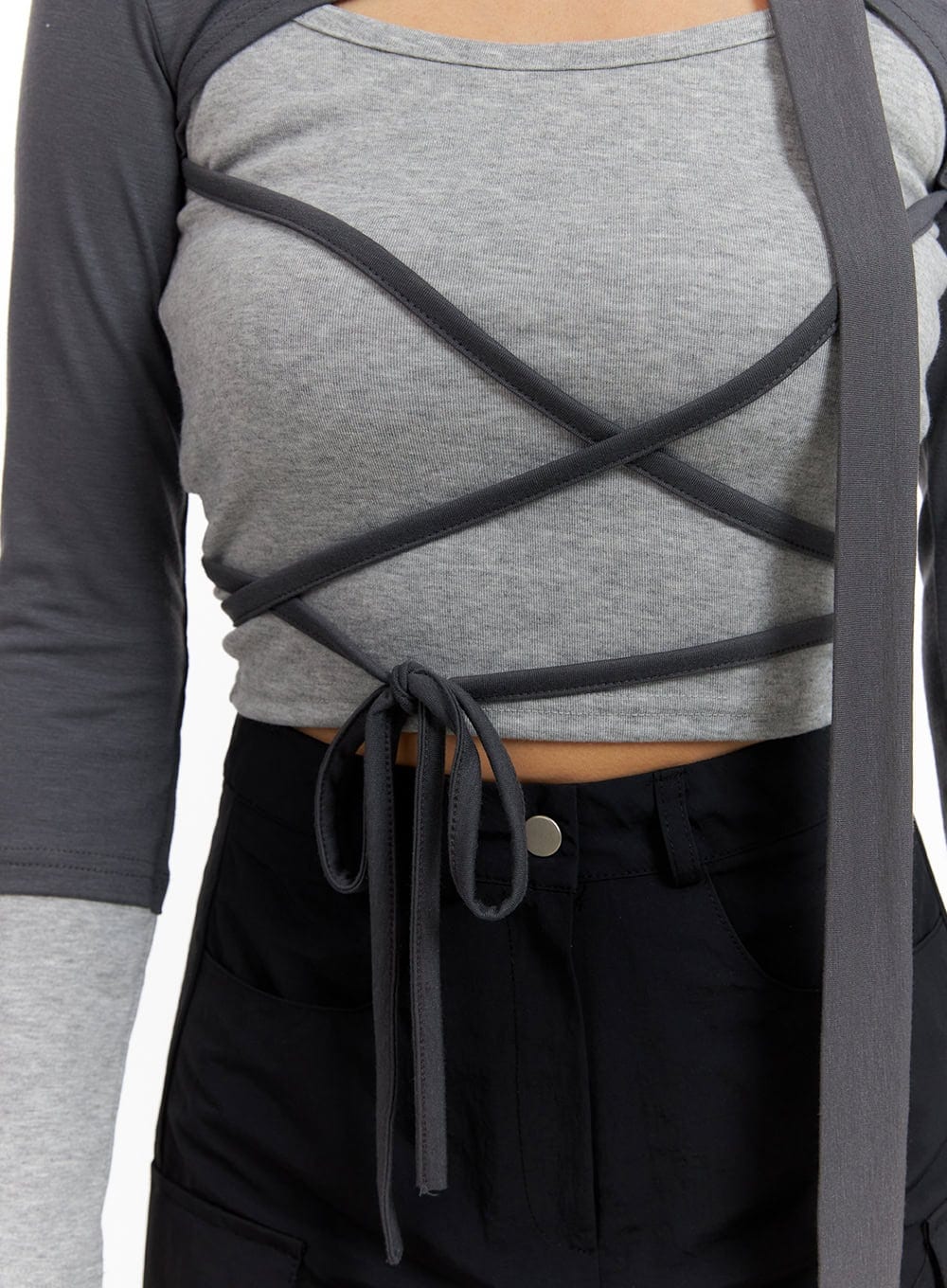 X Strap Bolero with Thin Scarf CY402