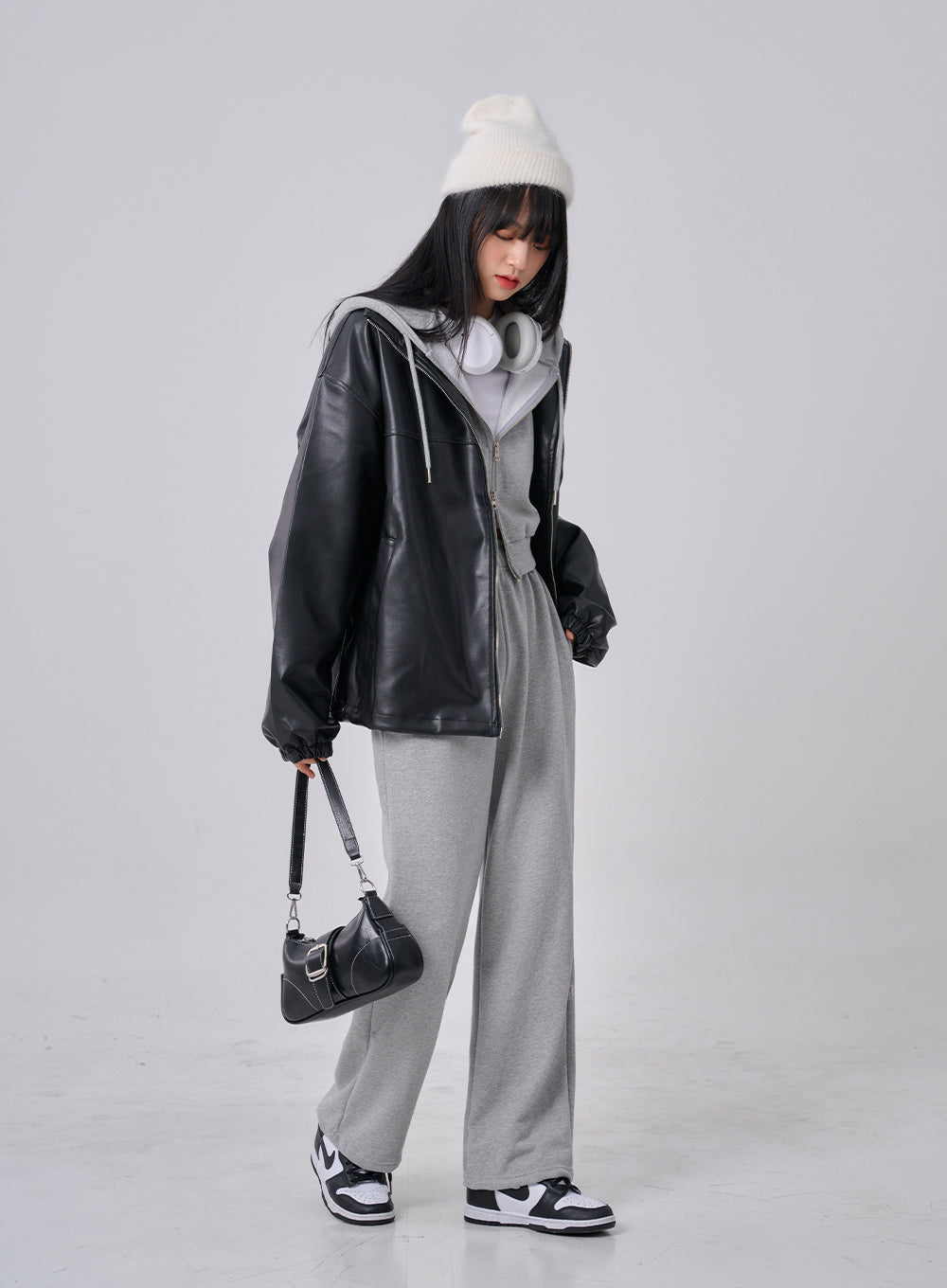 Lewkin Soft Basic Two Way Hoodie Zip Up C1210