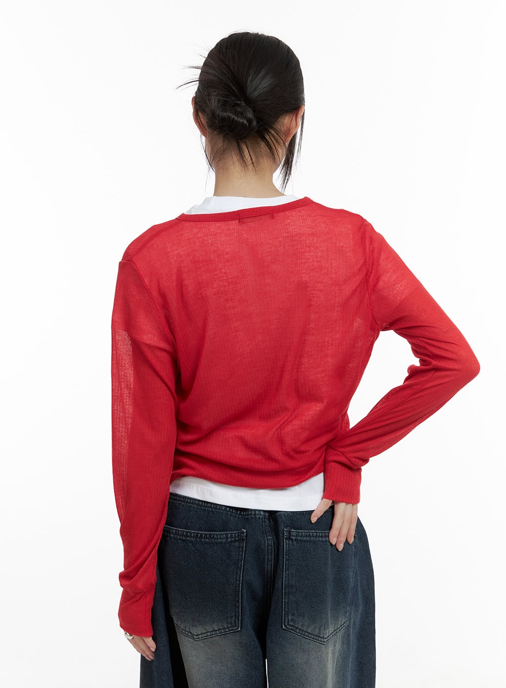 Sheer Elegance Buttoned Cardigan CL412