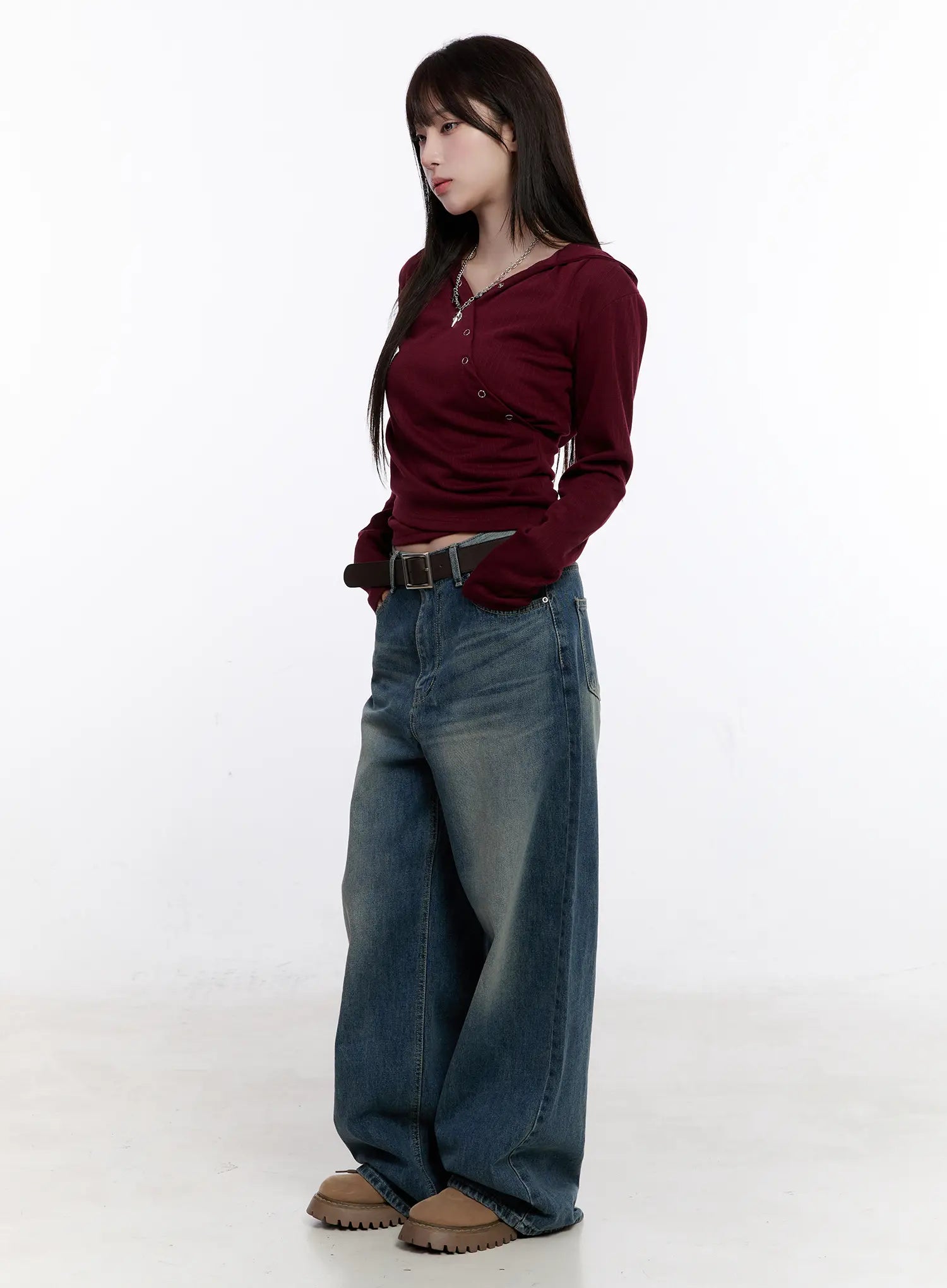 Sien Washed Baggy Jeans CS530