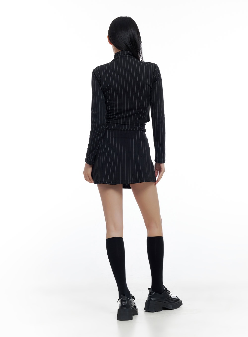 Striped Buckle Mini Skirt CO426