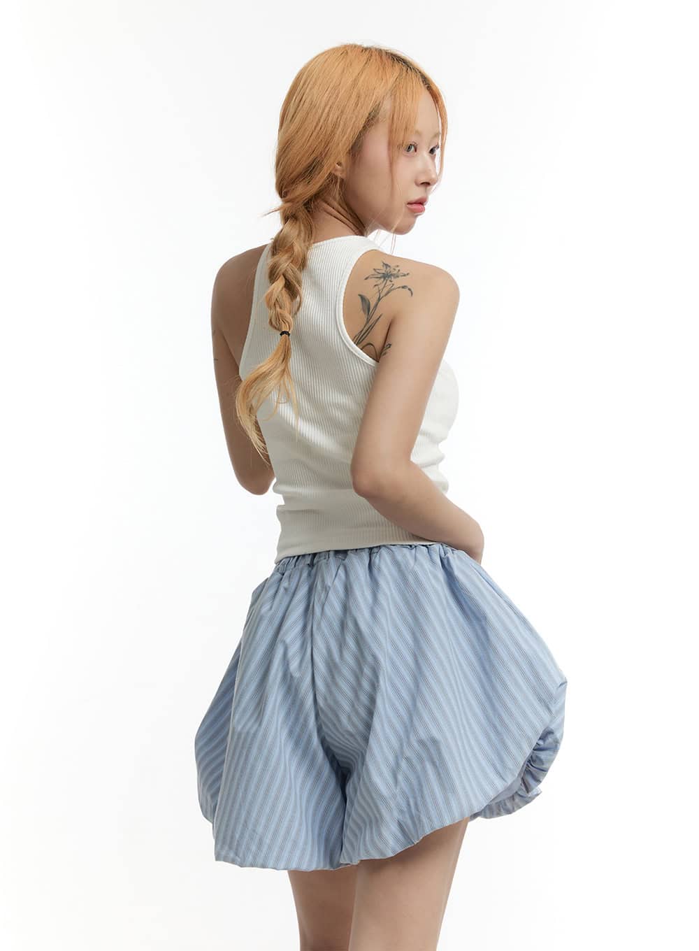 Slim-Fit Ribbed Cropped Tank Top CY505