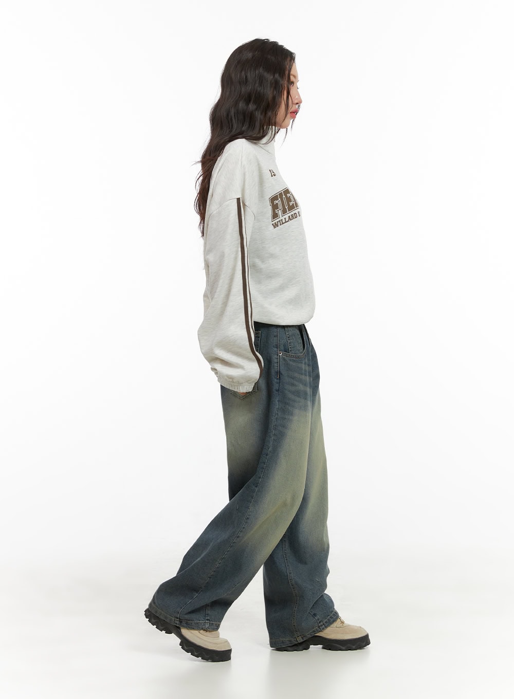 Cozy Lettering Zip-Up Sweatshirt CG423