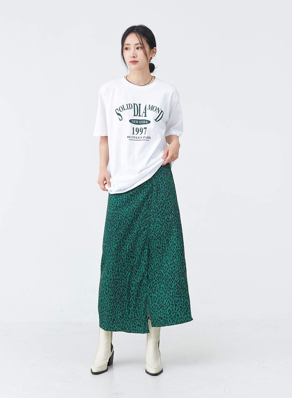 Solid Lettering Oversized Cotton Tee OU28