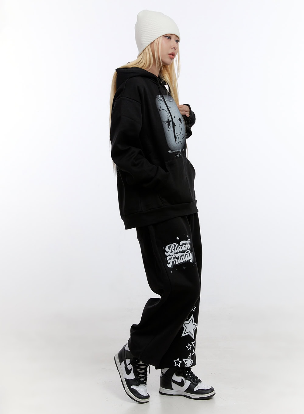 Oversized Star Graphic Hoodie CO422