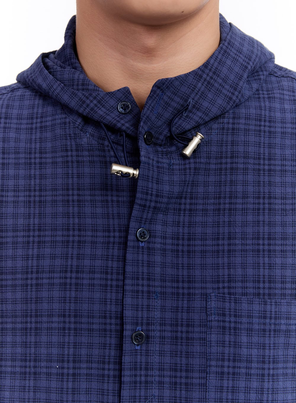 Men's Loose-Fit Plaid Hooded Shirt IM512