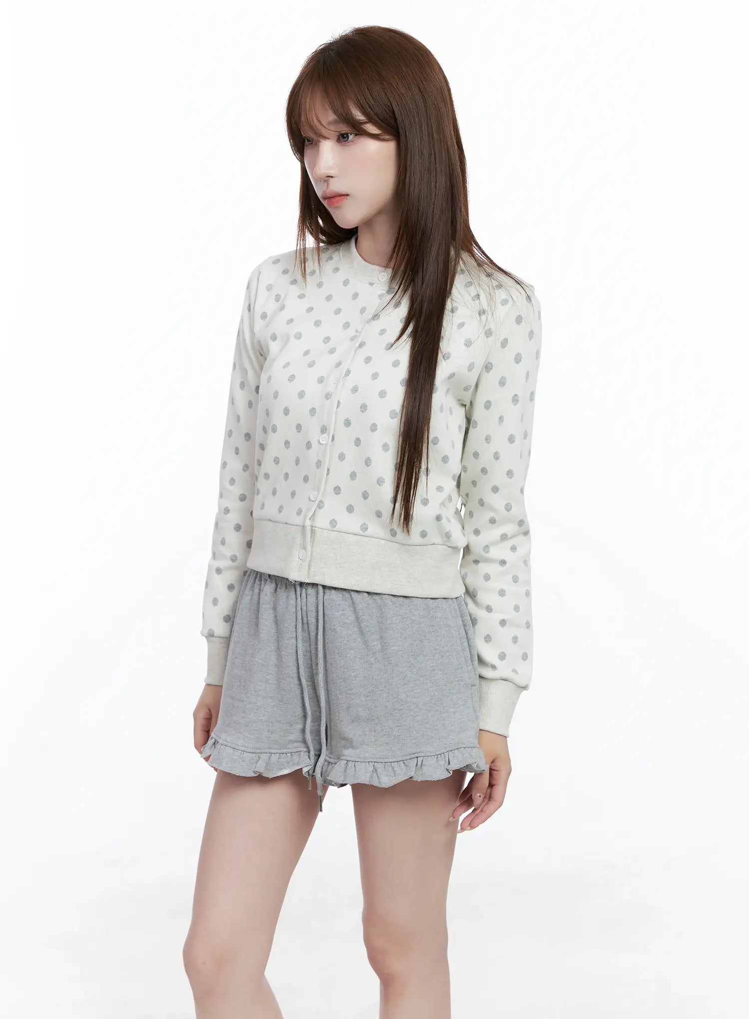 Polka-Dot Button-Up Cardigan CS501