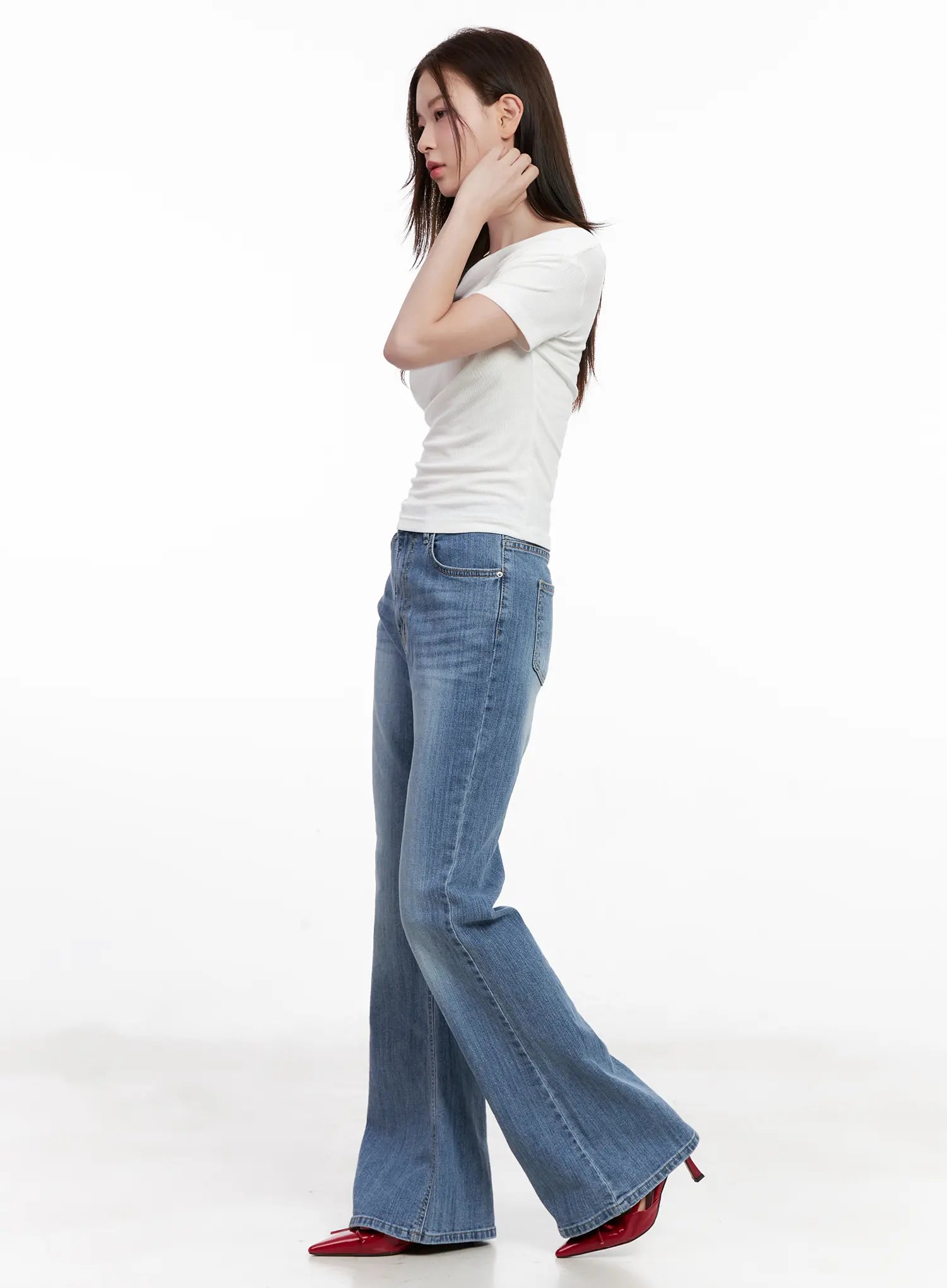 Boeun Washed Flare Denim Jeans CL524