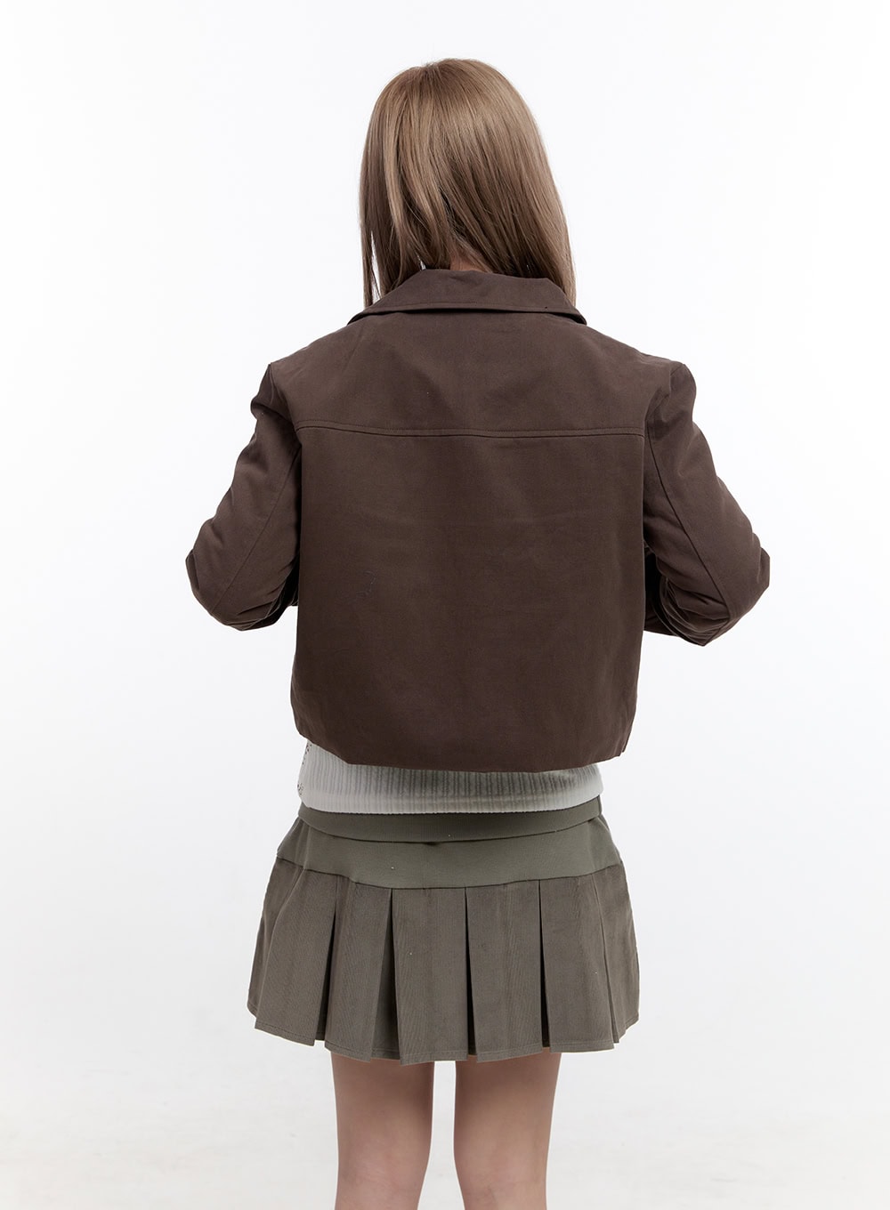 Cotton Collar Crop Jacket CN425