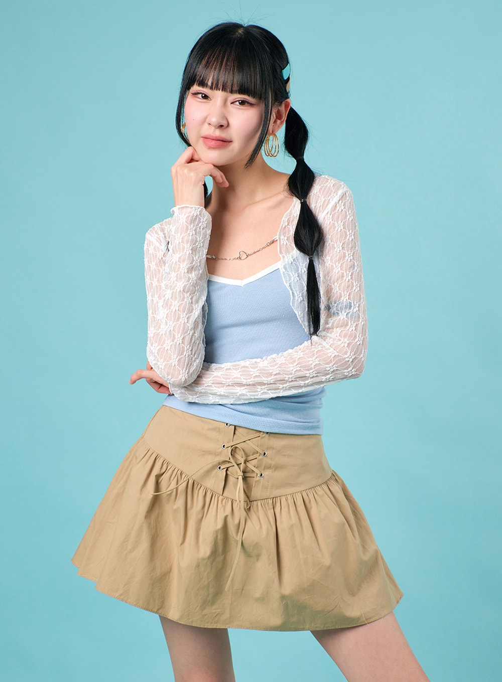 Floral Chained Cardigan IJ430