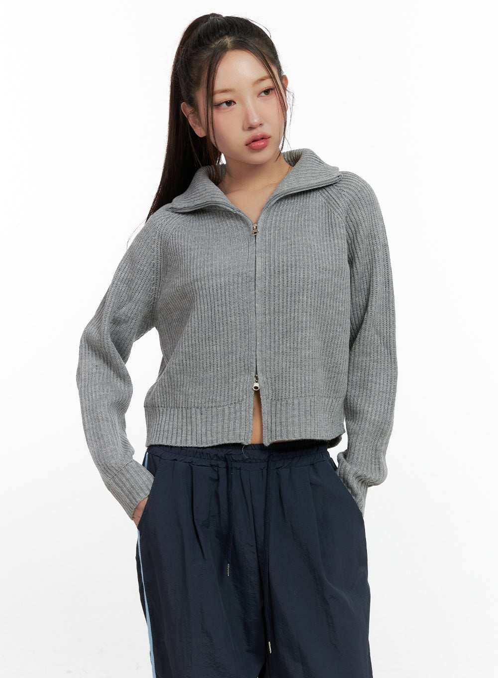 Two-Way Zip Knit Sweater CN412