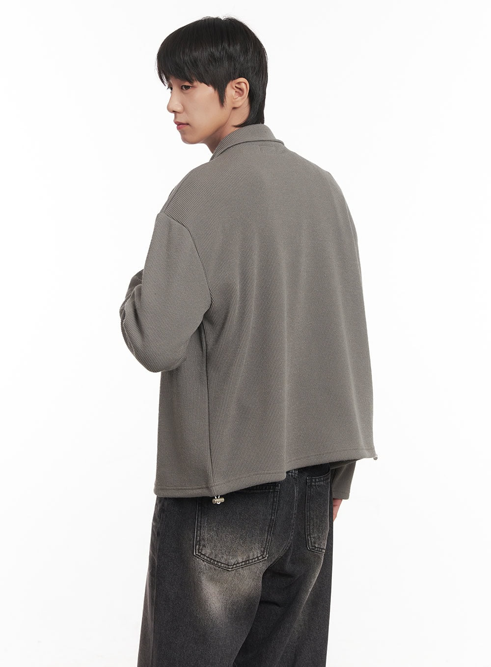 Men's Zip-Up Collared Cardigan Jacket IM518