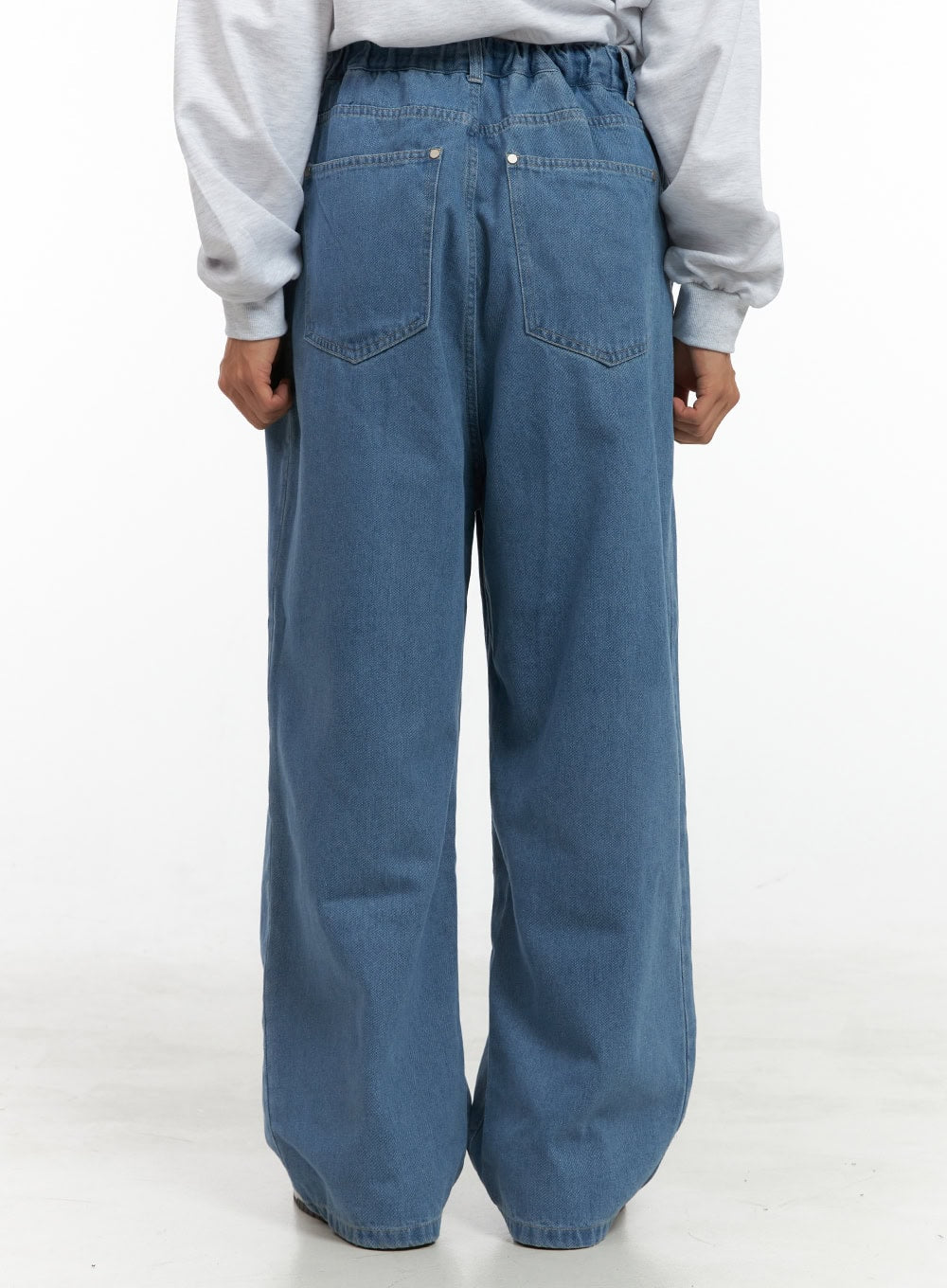 Men's Pintuck Wide Fit Cotton Denim Jeans IS419