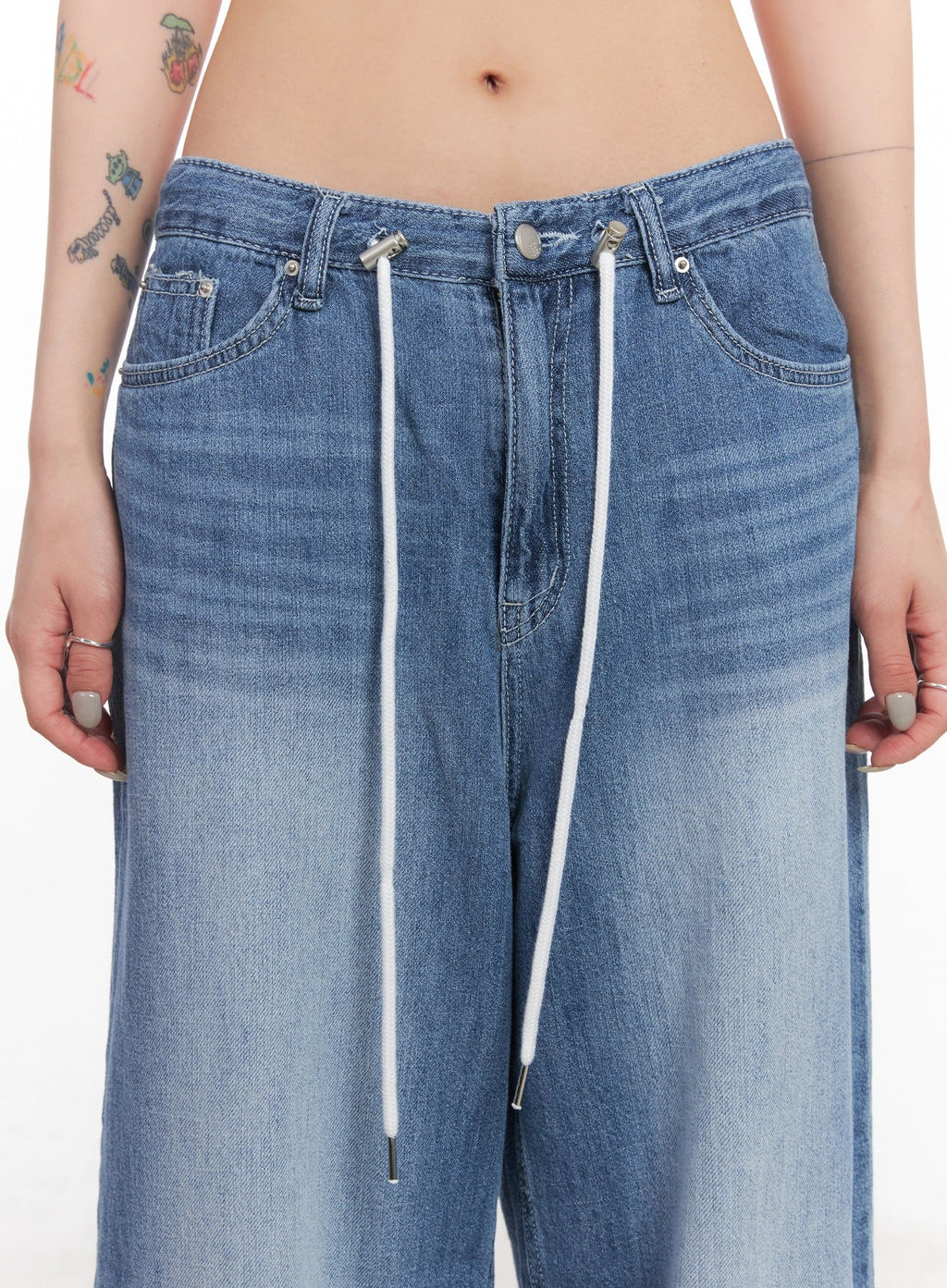 Tsuki Baggy Drawstring Denim Jeans IC503