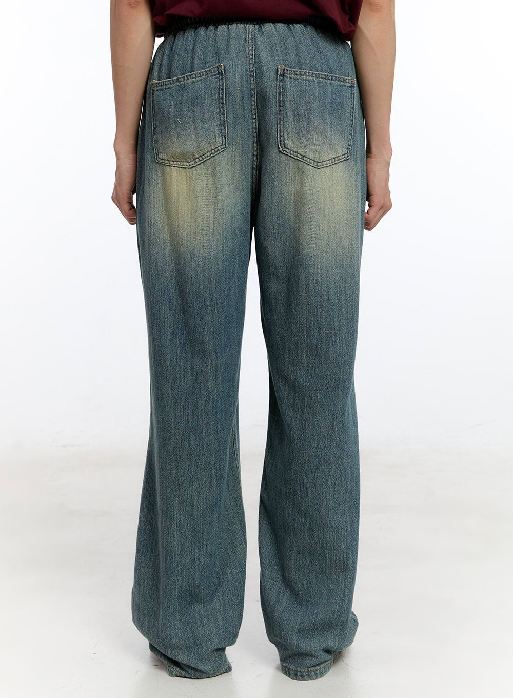 Men's Pintuck Denim Sweatpants (Blue) IY529