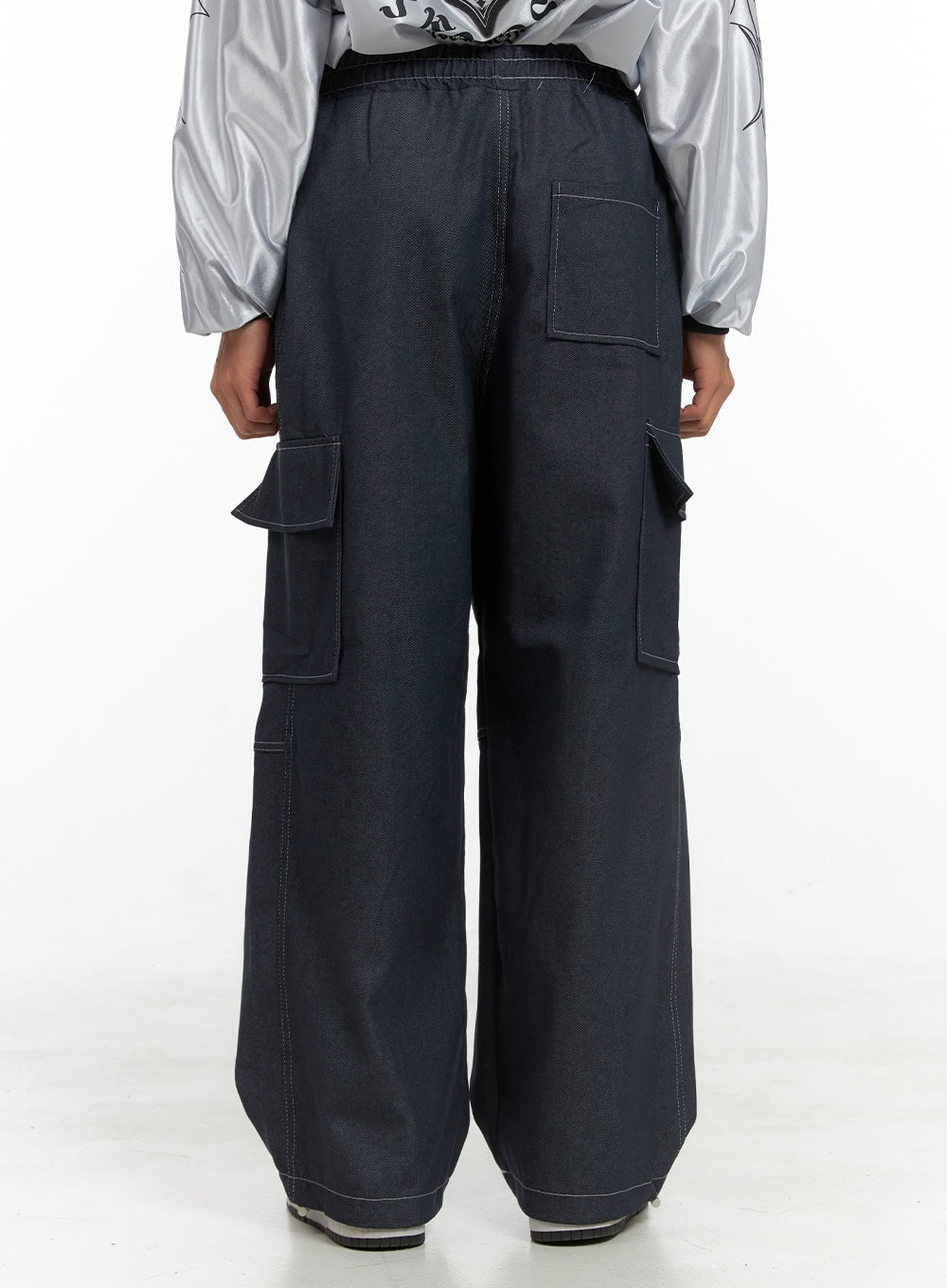 Men's Denim Cargo Stitch Wide Fit Jeans IS419