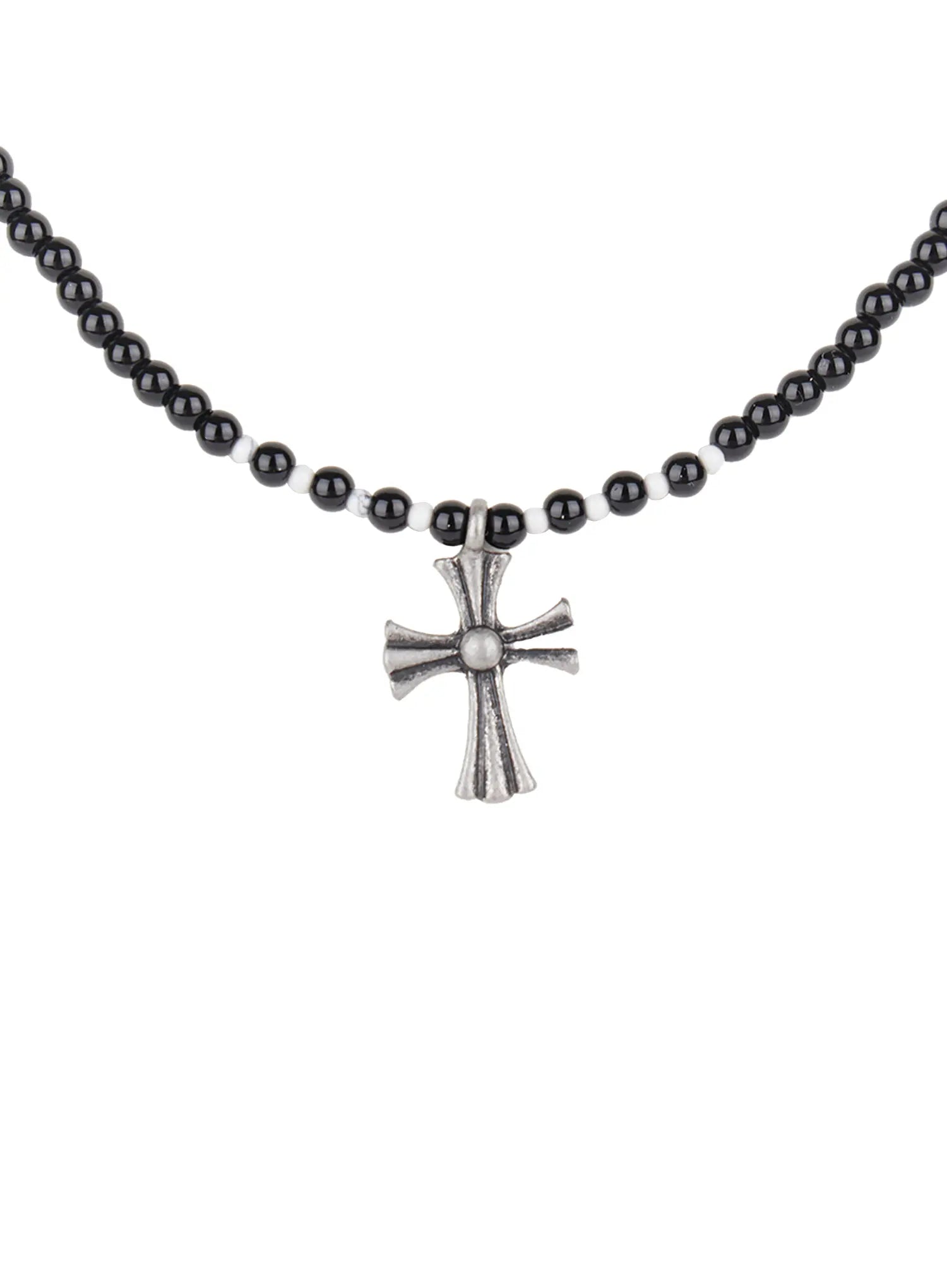 Beaded Cross Pendant Necklace CS505