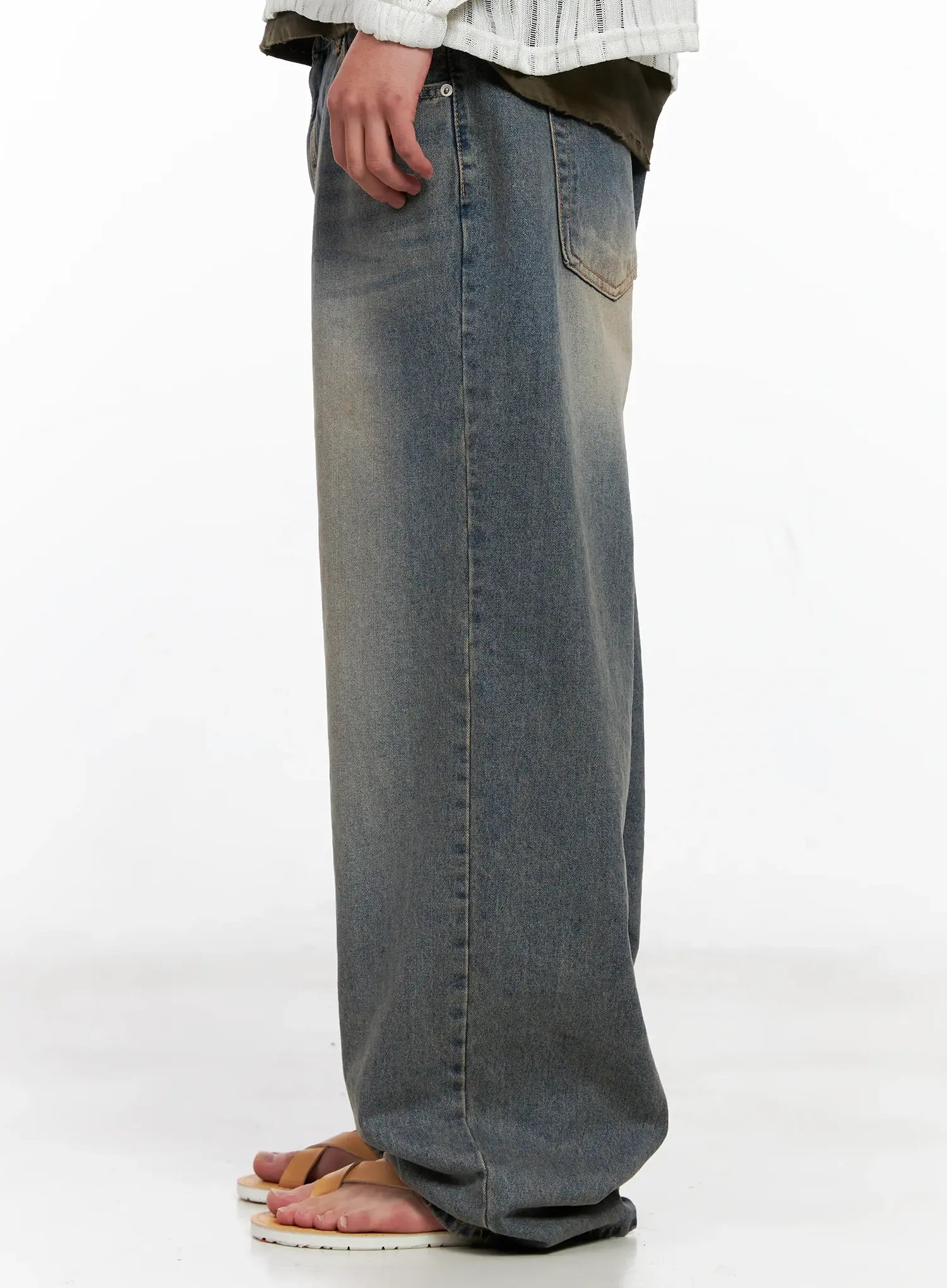 Men's Washed Vintage Denim Jeans IG511