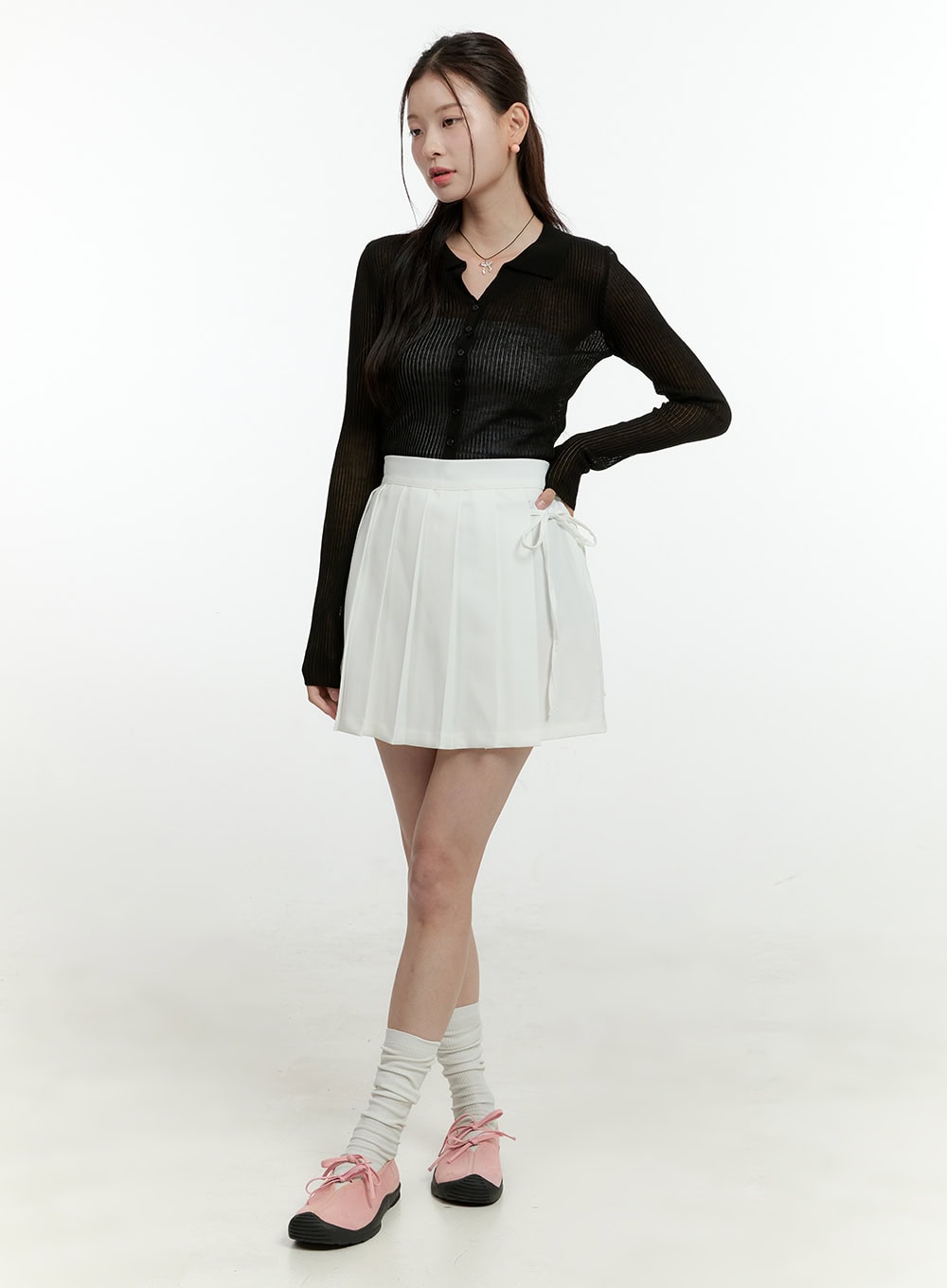 Pleated Wrap Mini Skort OL430