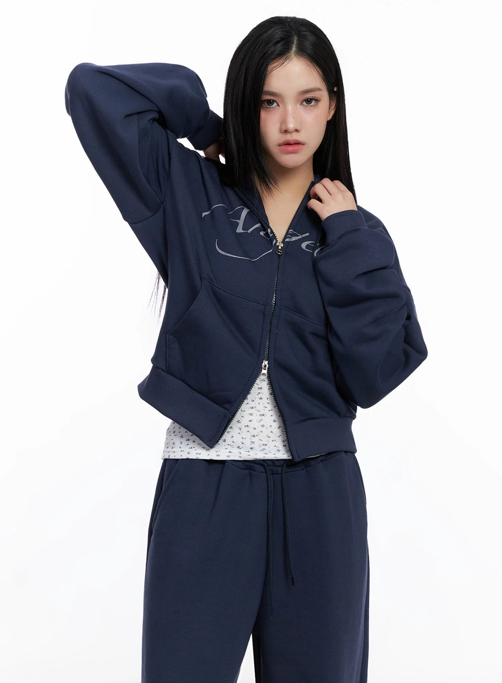 Angel Graphic Zip-Up Hoodie IS525