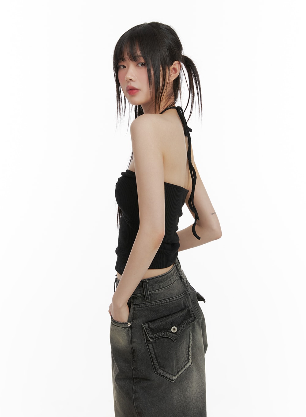 Cut Out Halter Top CA418