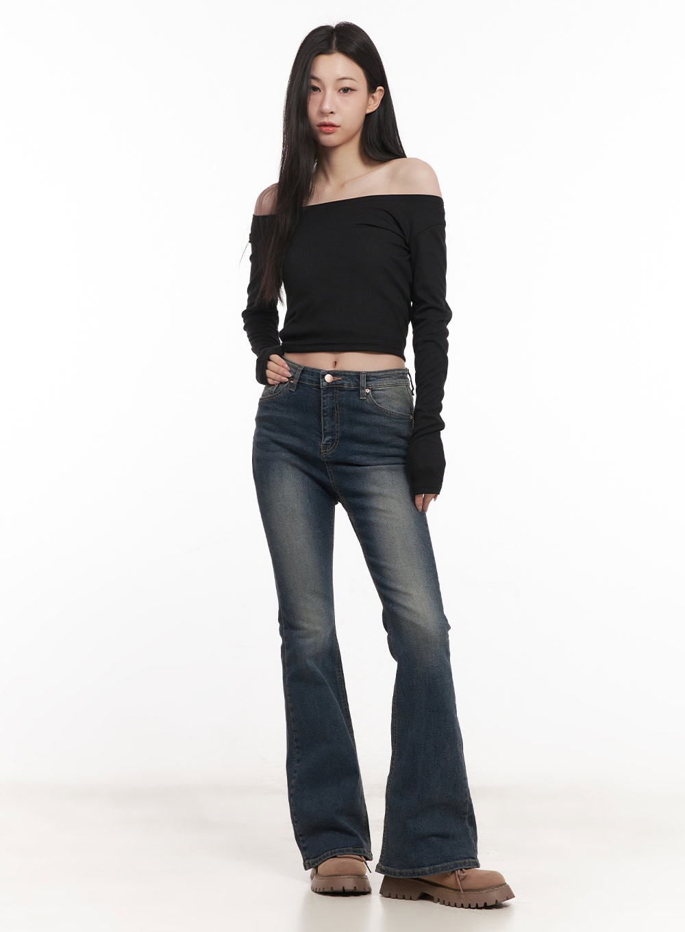 Semi-Sheer Off-Shoulder Top CM517