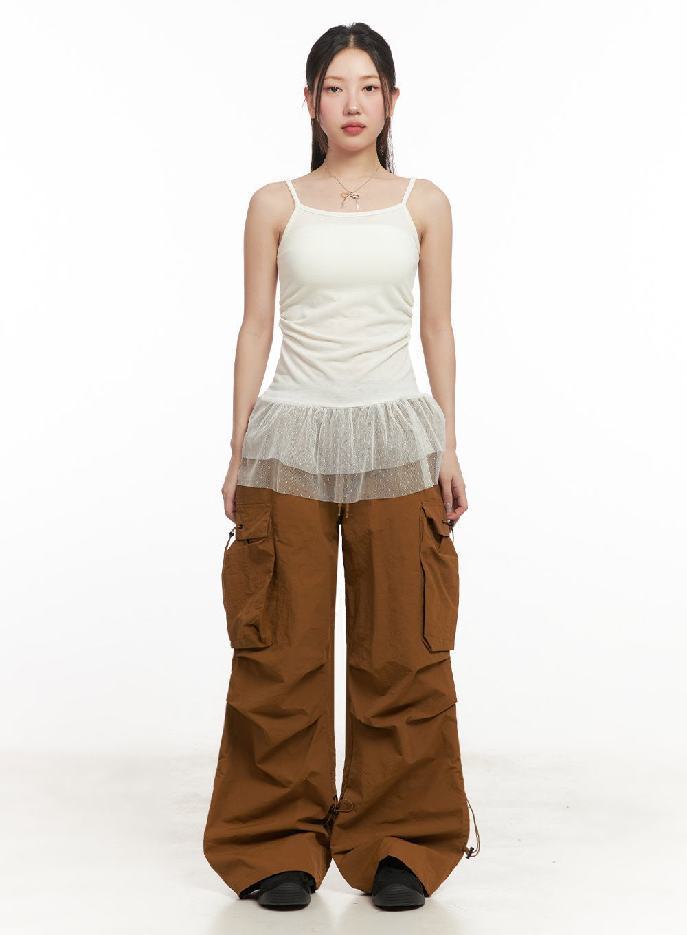 Polka-Dot Layering Skirt Cami Top IM525